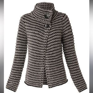 Krimson Klover Midnight Sun Black and Gray Button Cardigan